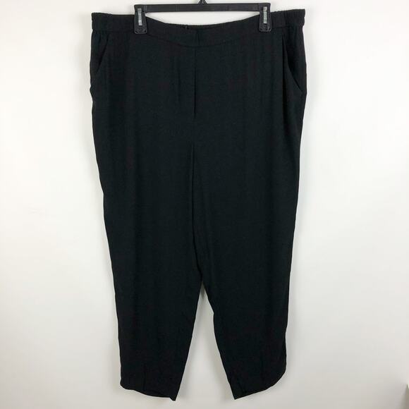 HALOGEN Women Ankle Pants Black Size 22 Classic Pull-On High Rise Pockets NWT - Picture 2 of 9